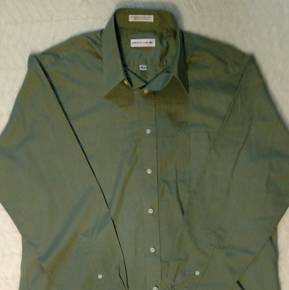 Pierre Cardin green dress shirt, 16 1/2, 34/35